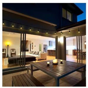 Hampton Bay
Outdoor/Indoor 24ft.12 Socket LED S14 Edison Bulb Black String Light